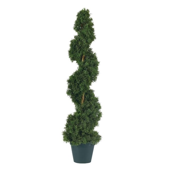 Nearly Natural 3 ft. Cedar Spiral Silk Tree