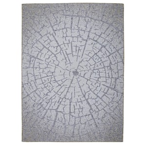 6 ft. 6 in. x 9 ft. 6 in. Light Grey and Grey Daylight Indoor Outdoor Reverb Area Rug