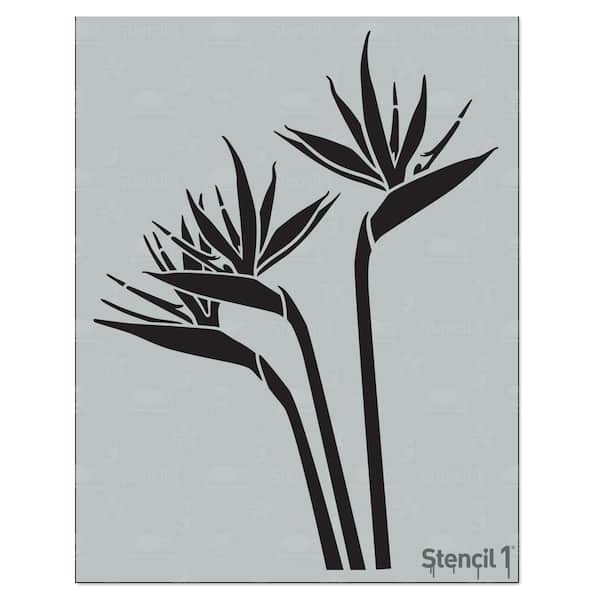 Stencil1 Monstera Tropical Leaf Repeat Pattern Stencil S1_PA_93