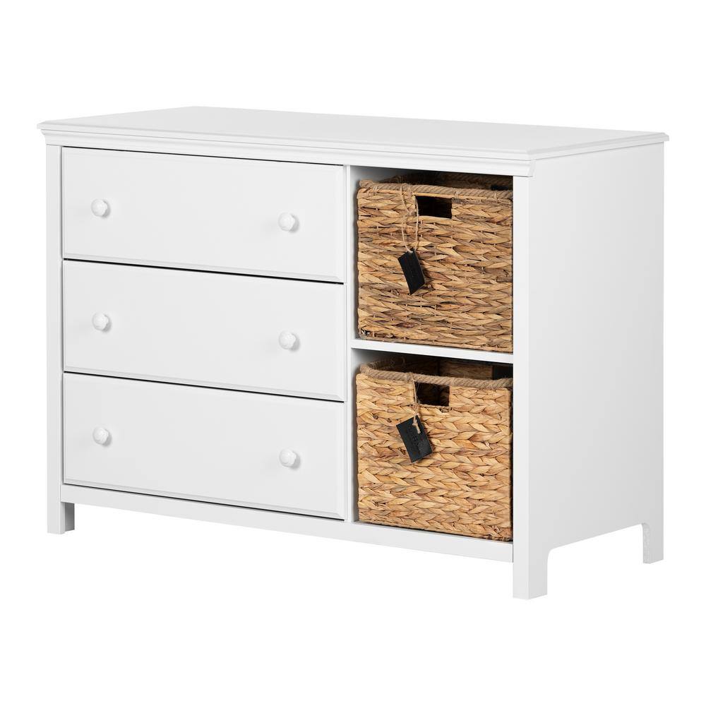 White Nursery Combo Dresser with Soft Close Drawer