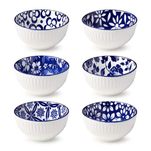 Certified International 4.75 in. 12 fl. oz. Blue Porcelain Madison Serving Bowl (Set of 6)