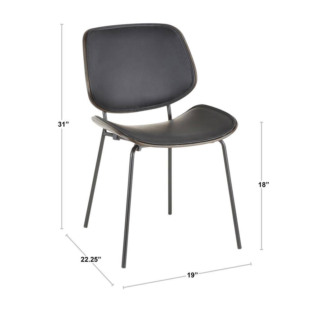 Lombardi 31'' Black Metal and Faux Leather Industrial Side Chair