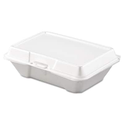 Boardwalk 6 in. x 6 in. x 3.19 in. White Bagasse Food Containers, Hinged-Lid,  1-Compartment 125-Sleeve, 4-Sleeves/Carton BWKHINGEWF1CM6 - The Home Depot