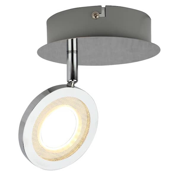 Unbranded 5.5 in. 1-Light Aluminum Chrome LED Semi-Flush Mount