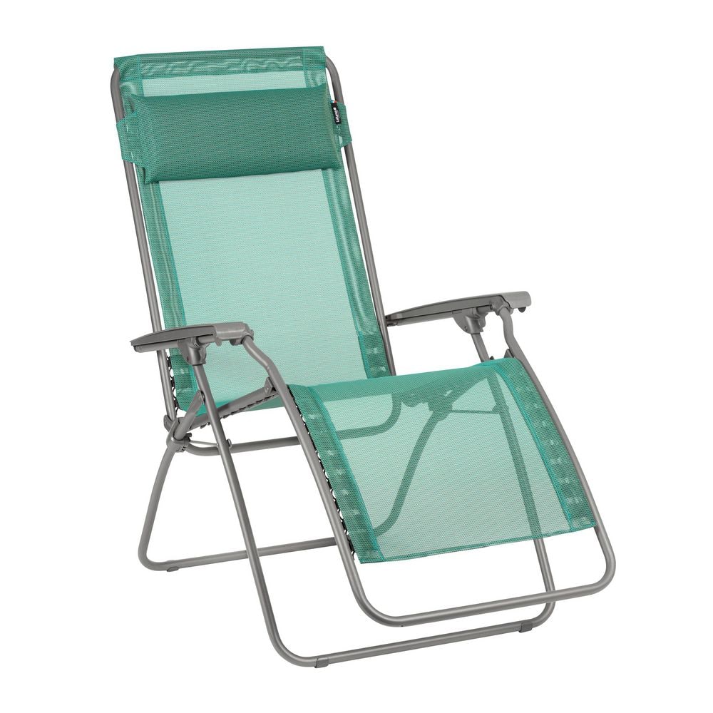 R-Clip in Chlorophyle Steel Frame Folding Zero-Gravity Reclining Lawn Chair