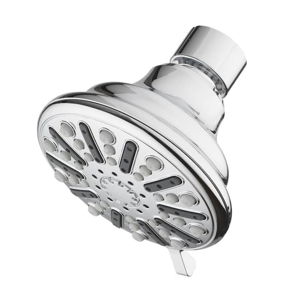 Glacier Bay 3-Spray Patterns 3.5 in. Single Wall Mount Fixed Shower Head in Chrome