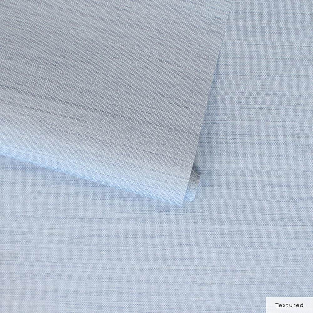 Powder Blue Vinyl Grasscloth Peel and Stick Wallpaper Roll