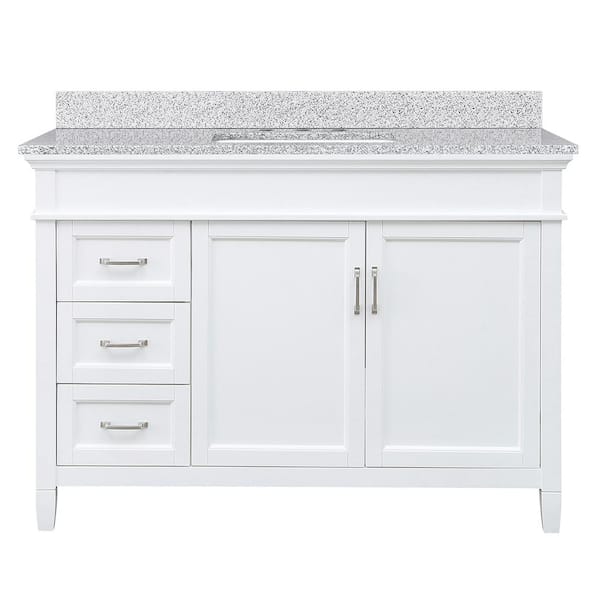 Home Decorators Collection Ashburn 49 in. W x 22 in. D Bath Vanity in White with Napoli Granite Top DL
