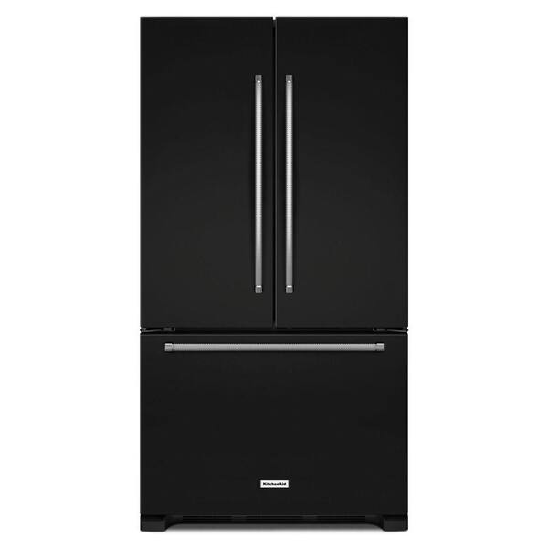 KitchenAid 20 cu. ft. French Door Refrigerator in Black, Counter Depth