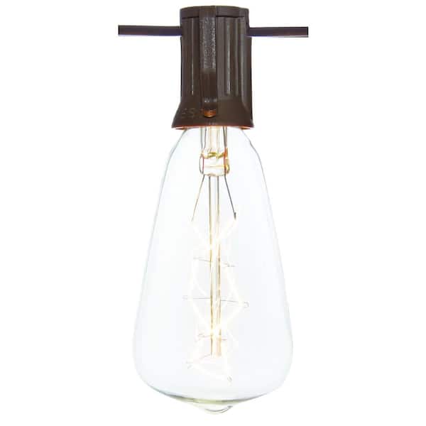 Outdoor/Indoor 10 ft. Light Line Voltage ST40 Vintage Bulb Incandescent String Light (10-Heads) Outdoor/Indoor 10 ft. Light Line Voltage ST40 Vintage Bulb Incandescent String Light (10-Heads)