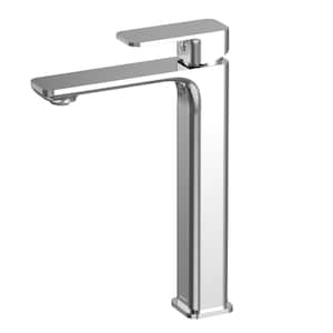 Venda Single Handle Single Hole Vessel Bathroom Faucet with Matching Pop-up Drain in Chrome