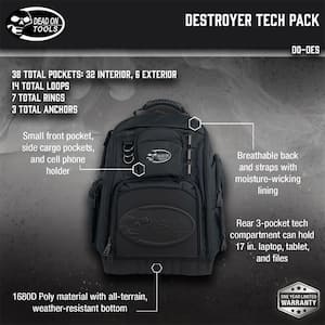 17 in. Destroyer Tech Pack Backpack Tool Pack with 34 Total Pockets