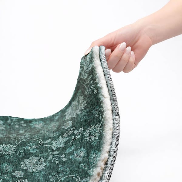 Dream Shag Premium Machine Washable Abstract ADS680 Teal 5 ft. x 7 ft. 6 in. Area Rug