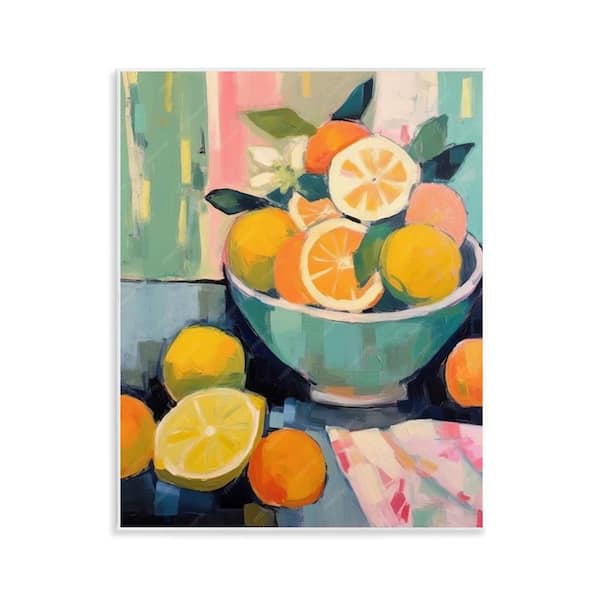 Orange & Lemon Bowl by LSR Design Studio Unframed Food Graphic Art Print 14 in. x 11 in.