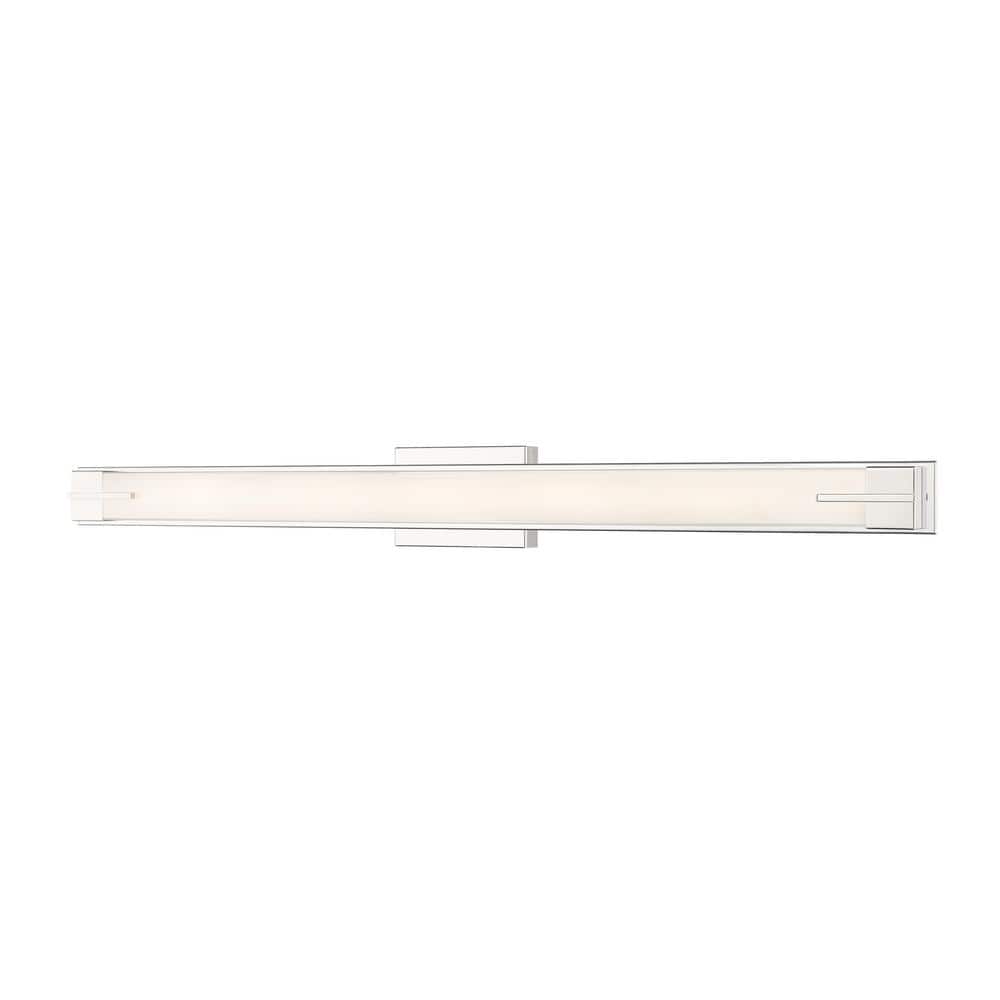 Chase 43 in. 1-Light Chrome LED Vanity with Gloss Opal Shade