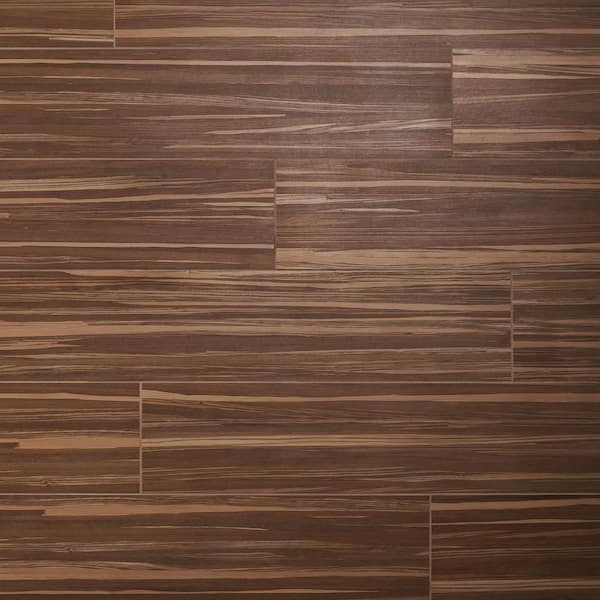 Elm Walnut Brown 8.66 in. x 47.27 in. Wood Look Matte Porcelain Floor and Wall Tile (17.21 sq. ft. / Case)