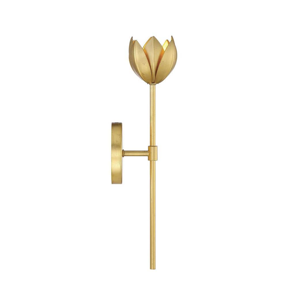 True Gold Floral LED Wall Sconce with Vintage Styling