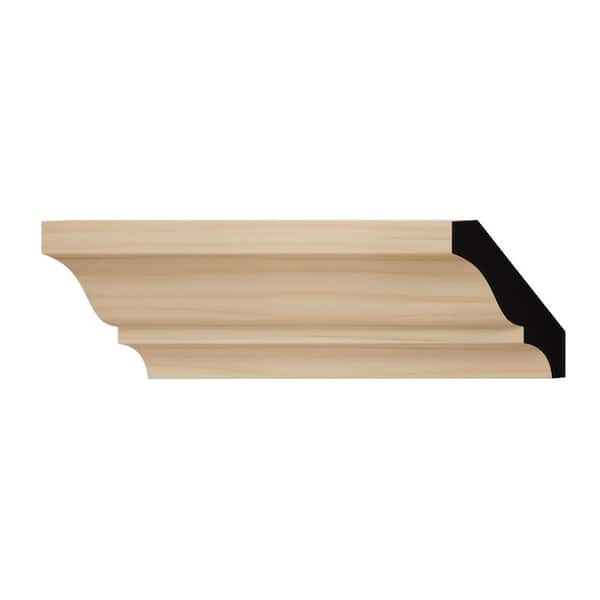 WM52 1.63 in. D x 2.25 in. W x 6 in. L Wood (Alder) Crown Moulding Sample