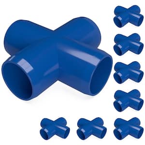 3/4 in. Furniture Grade PVC Cross in Blue (8-Pack)