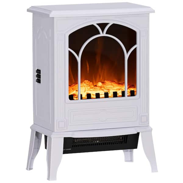 15.25 in. Freestanding Electric Fireplace Stove with Overheat Protection 750WITH 1500W in White