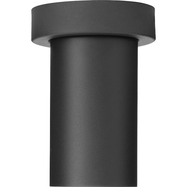 Progress Lighting 3 in. Black Surface Mount Outdoor Wall Mount Cylinder Lantern Sconce
