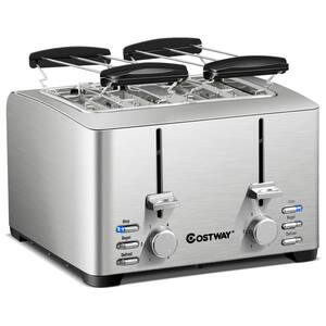 4-Slice Stainless Steel Extra-Wide Slot Toaster with Warming Rack