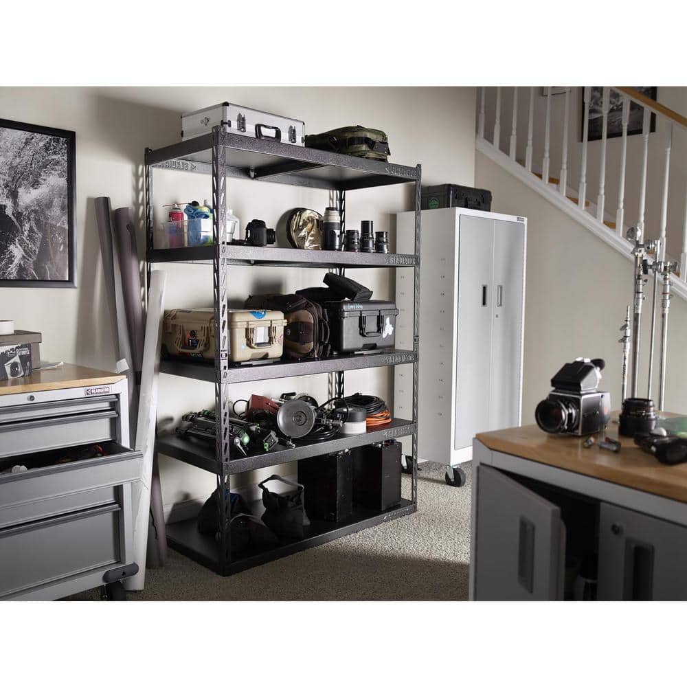 Hammered Granite 48" Wide 5-Shelf Laminate Storage Rack