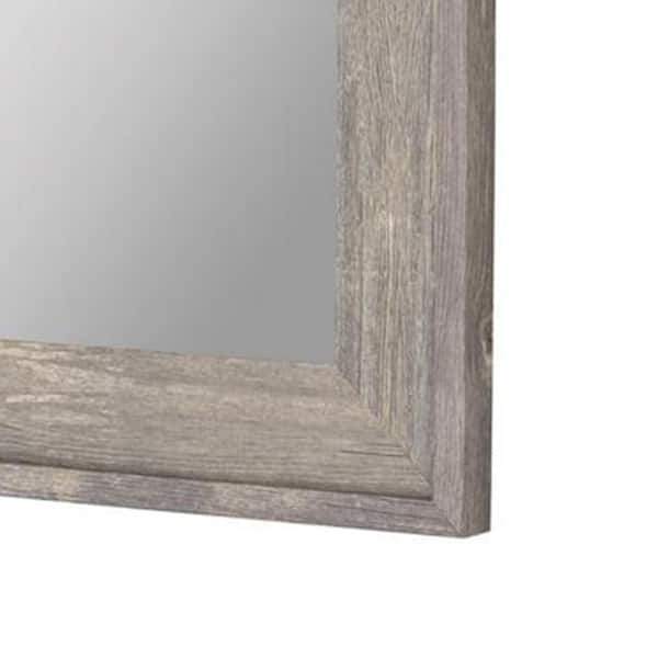 Hitchcock Butterfield Farmstead 30.75 in. x 46.75 in. Rustic Rectangle Framed Gray Decorative Mirror