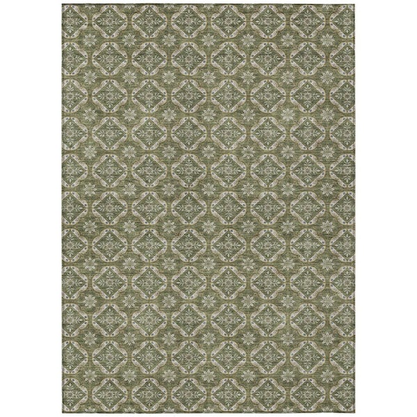 Chantille Machine Washable Indoor/Outdoor Abstract ACN2631 Olive 10 ft. x 14 ft. Area Rug