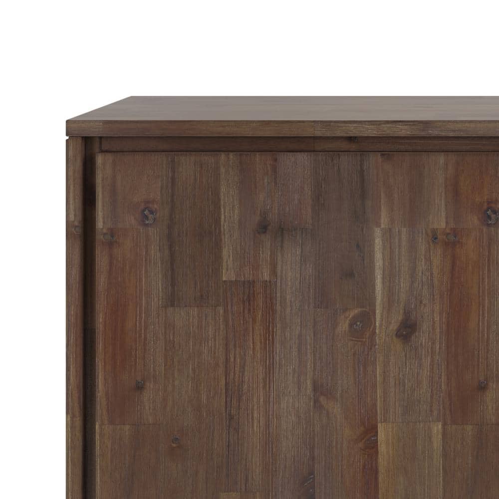 Lowry Solid Acacia Wood Sideboard Buffet in Rustic Natural Aged Brown