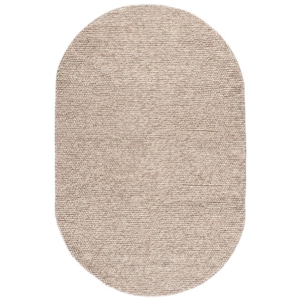 Natura Beige 6 ft. x 9 ft. Gradient Oval Area Rug