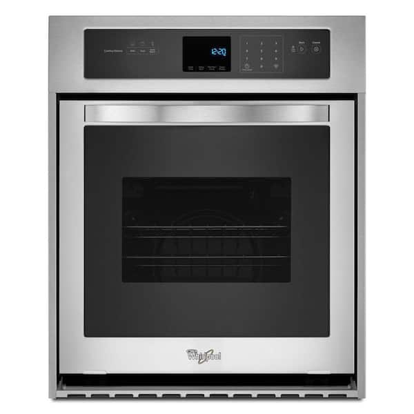 Whirlpool 24 in. Single Electric Wall Oven Self-Cleaning in Stainless Steel