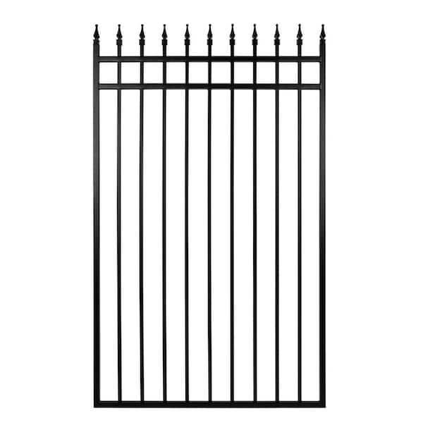 3.75 ft. x 5.67 ft. Tiger Eye Profile Black Iron Center Point Fence Gate
