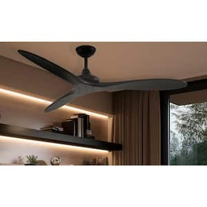 Vapor 60 in. Indoor Black Propeller Ceiling Fan with Remote Included