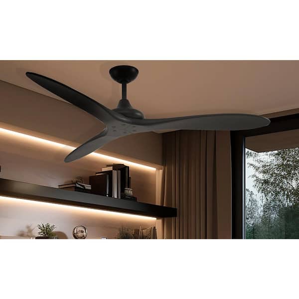 Vapor 60 in. Indoor Black Propeller Ceiling Fan with Remote Included