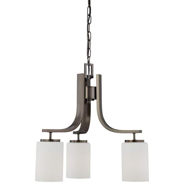 Thomas Lighting Pendenza 3-Light Oiled Bronze Hanging Chandelier