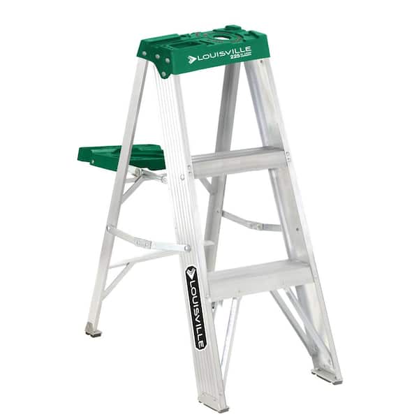 Louisville Ladder 3 ft. Aluminum Step Ladder with 225 lbs. Load Capacity Type II Duty Rating