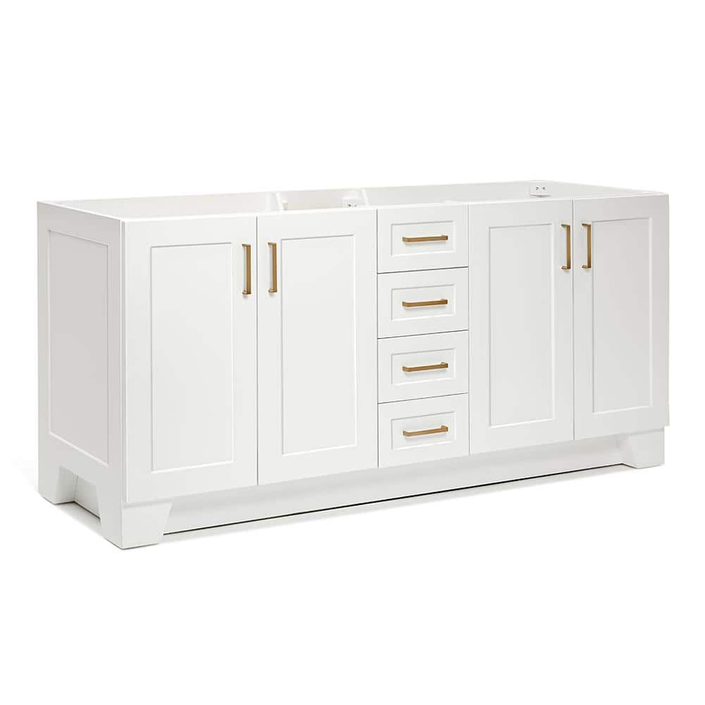 Taylor 72 in. W x 21.5 in. D x 34.5 in. H Double Freestanding Bath Vanity Cabinet Only in White -  ARIEL, Q072D-BC-WHT