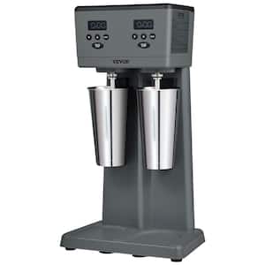 1.44 qt. Grey Milkshake Maker,375-Watt x 2 Electric Milkshake Machine, Commercial Double Heads Drink Stand Mixer Blender