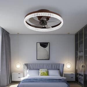 1.6 ft. Indoor Brown Ceiling Fans with Lights, Minimalist Ring Led Chandelier Fan with Remote Control Ceiling Lamp