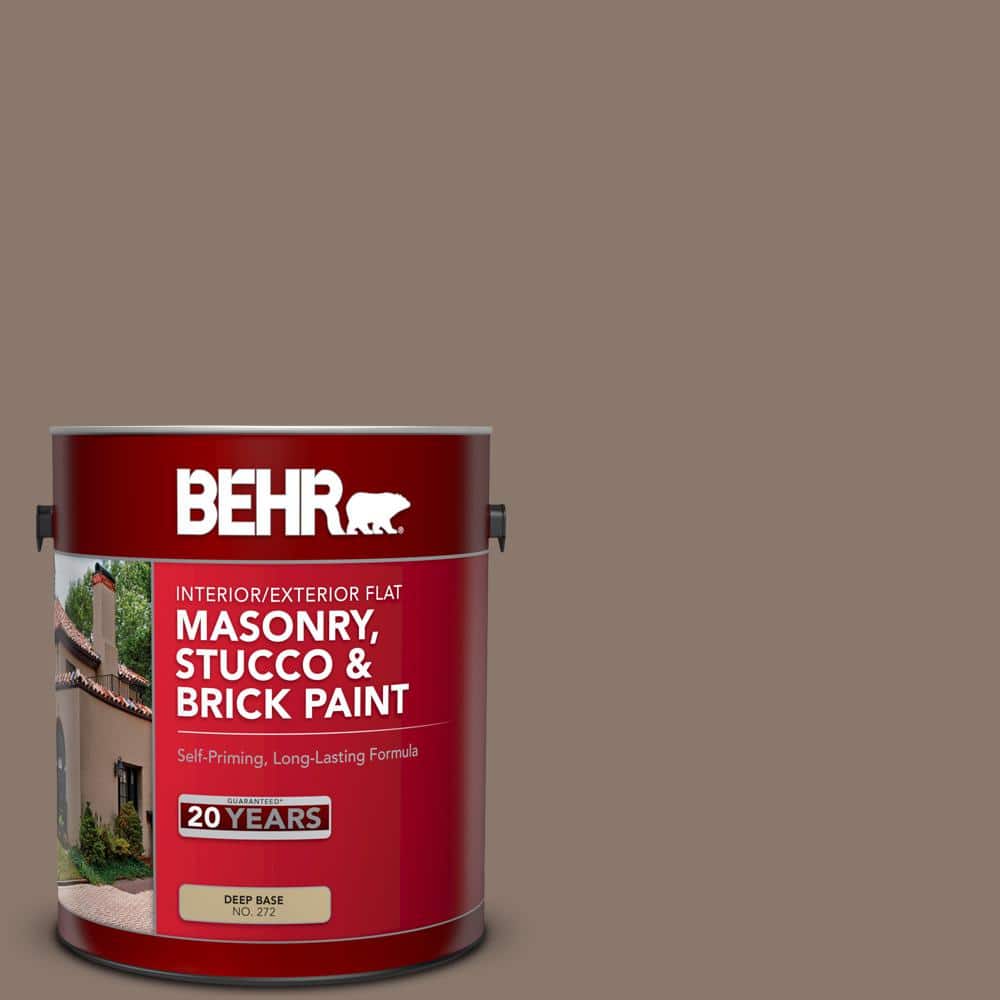 1 gal. #N210-5 Caffeine Flat Interior/Exterior Masonry, Stucco and Brick Pa