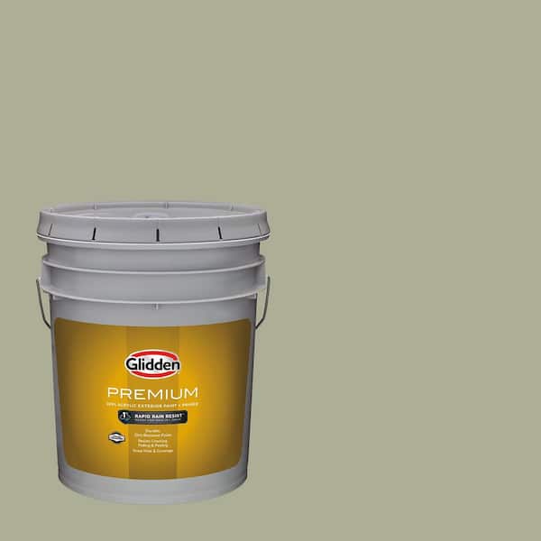 Glidden Premium 5 gal. PPG1125-4 Olive Sprig Flat/Matte Exterior