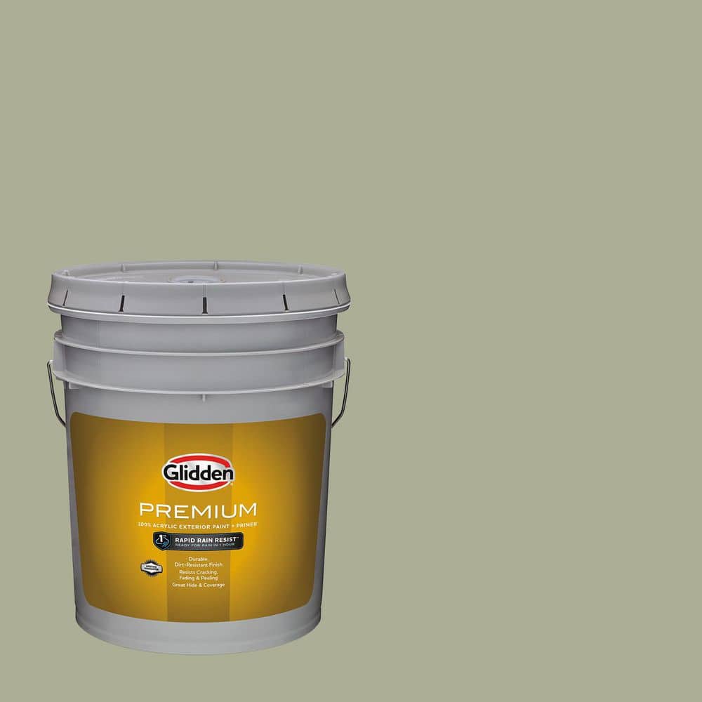 Glidden Premium 5 gal. PPG1125-4 Olive Sprig Satin Exterior Latex
