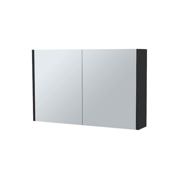 Avex Black 31.5 in. W x 19.7 in. H Rectangular Particle Board Medicine Cabinet with Mirror