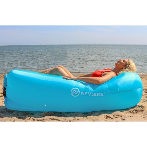 Nevlers Blue and Pink Inflatable Lounger Hangout Sofa Bed with Travel Bags and Pockets 2 Pack NO 32