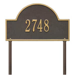 Arch Marker Standard Bronze/Gold Lawn 1-Line Address Plaque