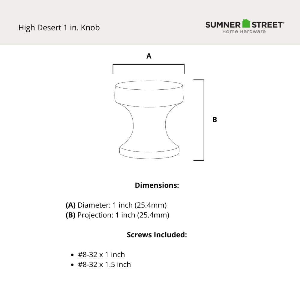 High Desert 1" Satin Brass Round Cabinet Knob