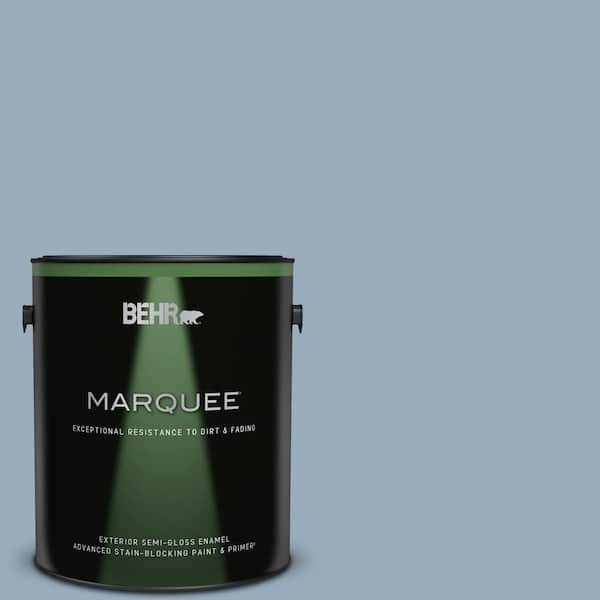 BEHR MARQUEE 1 gal. #S510-3 Ombre Blue Semi-Gloss Enamel Exterior Paint & Primer