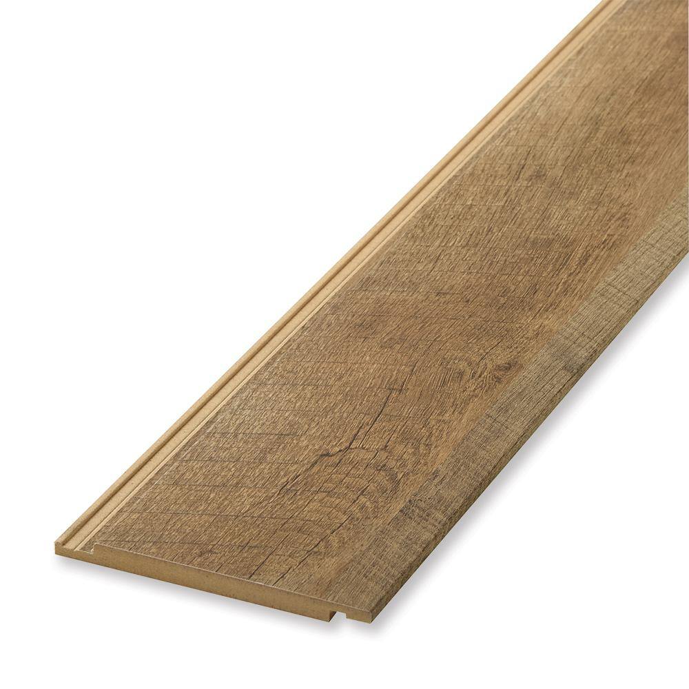 1 in. x 6 in. x 96 in. Rough Sawn Oak MDF Shiplap Panel 10026168