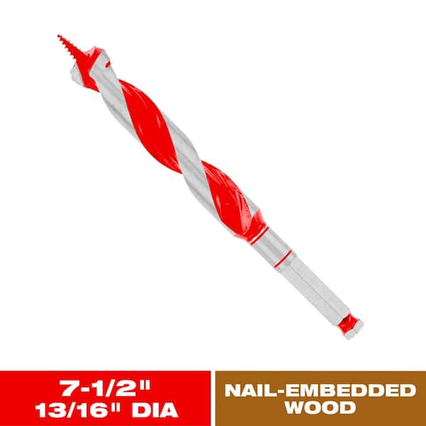 DIABLO 13/16 in. x 7-1/2 in. Auger Bit for Wood and Nail-Embedded Wood